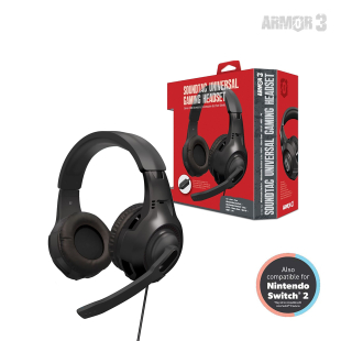 "Soundtac" Universal Gaming Headset for Xbox Series® X/ Xbox Series® S/ Nintendo Switch® / Nintendo Lite®/ PS4® / PS5® / Xbox One® / Wii U® / PC/  Mac® (Black) - Armor3 