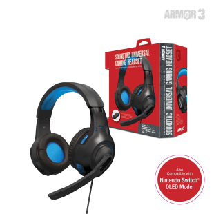 "Soundtac" Universal Gaming Headset for Xbox Series® X/ Xbox Series® S/ Nintendo Switch® / Nintendo Lite®/ PS4® / PS5® / Xbox One® / Wii U® / PC/  Mac® (Blue) - Armor3 