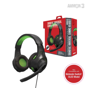 "Soundtac" Universal Gaming Headset for Xbox Series® X/ Xbox Series® S/ Nintendo Switch® / Nintendo Lite®/ PS4® / PS5® / Xbox One® / Wii U® / PC/  Mac® (Green) - Armor3 