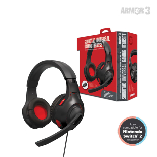 "Soundtac" Universal Gaming Headset for Xbox Series® X/ Xbox Series® S/ Nintendo Switch® / Nintendo Lite®/ PS4® / PS5® / Xbox One® / Wii U® / PC/  Mac® (Red) - Armor3 