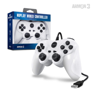 NuPlay Wired Game Controller for PS3® (White) - Armor3