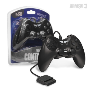 Wired Game Controller for PS2® (Black) - Armor3