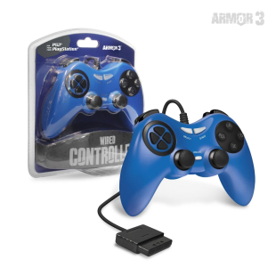Wired Game Controller for PS2® (Blue) - Armor3