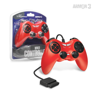 Wired Game Controller for PS2® (Red) - Armor3