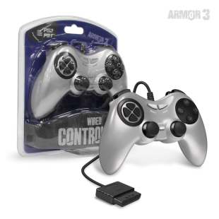 Wired Game Controller for PS2® (Silver) - Armor3