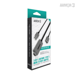 3-in-1 Lightning/Type C/Micro to Hdtv Adapter - Armor3 