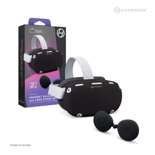 GelShell Headset Silicone Skin and Lens Cover Set for Oculus Quest 2 (Black) - Hyperkin