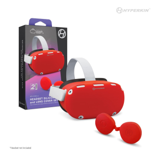 GelShell Headset Silicone Skin and Lens Cover Set for Oculus Quest 2 (Red) - Hyperkin
