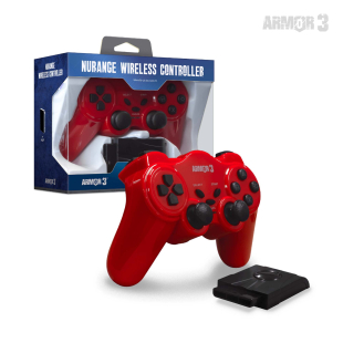 “NuRange" Wireless Game Controller for PS2® - Armor3 (Red)