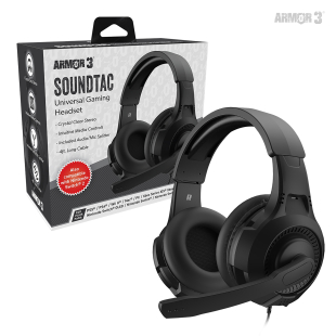 "Soundtac" Universal Gaming Headset for Xbox Series&reg; X/ Xbox Series&reg; S/ Nintendo Switch&reg; / Nintendo Lite&reg;/ PS4&reg; / PS5&reg; / Xbox One&reg; / Wii U&reg; / PC/  Mac&reg; (Black) - Armor3 