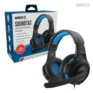 "Soundtac" Universal Gaming Headset for Xbox Series&reg; X/ Xbox Series&reg; S/ Nintendo Switch&reg; / Nintendo Lite&reg;/ PS4&reg; / PS5&reg; / Xbox One&reg; / Wii U&reg; / PC/  Mac&reg; (Blue) - Armor3 