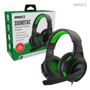 "Soundtac" Universal Gaming Headset for Xbox Series&reg; X/ Xbox Series&reg; S/ Nintendo Switch&reg; / Nintendo Lite&reg;/ PS4&reg; / PS5&reg; / Xbox One&reg; / Wii U&reg; / PC/  Mac&reg; (Green) - Armor3 