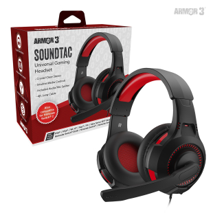 "Soundtac" Universal Gaming Headset for Xbox Series&reg; X/ Xbox Series&reg; S/ Nintendo Switch&reg; / Nintendo Lite&reg;/ PS4&reg; / PS5&reg; / Xbox One&reg; / Wii U&reg; / PC/  Mac&reg; (Red) - Armor3 