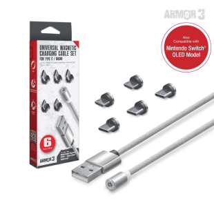 Universal Magnetic Charging Cable Set 6 Pcs for Type C / Micro / Nintendo Switch® / PS4® / Xbox One® / Android® - Armor3